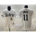 Houston Astros #11 Cam Smith White Puhics Gothic 'Houston Born Barrio Raised' Limited Stitched Jersey