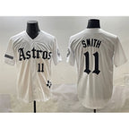 Houston Astros #11 Cam Smith White Puhics Gothic 'Houston Born Barrio Raised' Limited Stitched Jersey