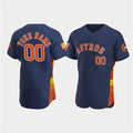 Custom Houston Astros Active Player Navy Puhics 60th Anniversary Flex Base Stitched Jersey