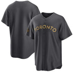 Toronto Blue Jays Blank Charcoal Puhics 2022 All-Star Cool Base Stitched Jersey
