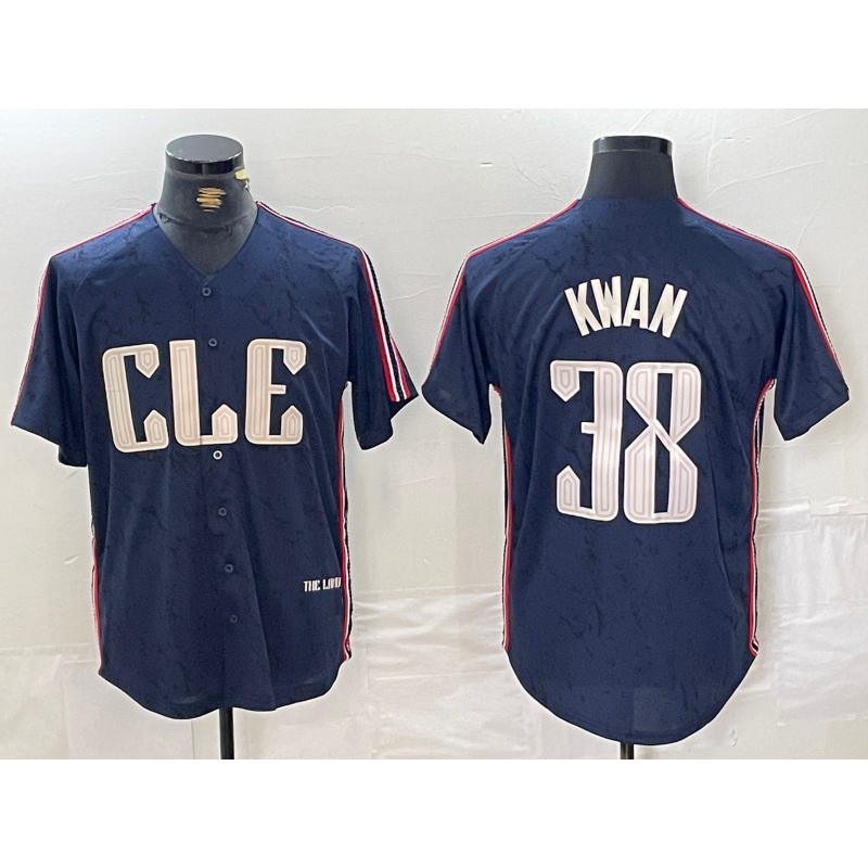 Cleveland Guardians #38 Steven Kwan Navy Puhics 2024 City Connect Limited Stitched Jersey