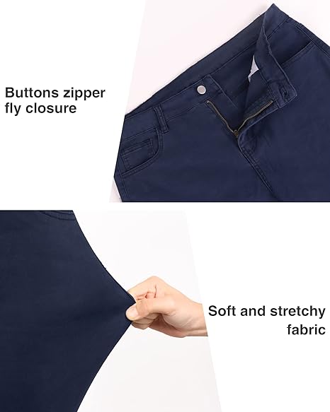 Womens Plus Size Skinny Tapered Pants Comfy Stretch High Waist Ankle Jean