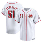 Cincinnati Reds #51 Graham Ashcraft White Puhics Home Limited Stitched Jersey