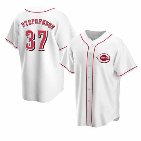 Cincinnati Reds #37 Tyler Stephenson White Puhics Stitched Cool Base Jersey