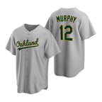 Oakland Athletics #12 Sean Murphy Grey Puhics Cool Base Stitched Jersey