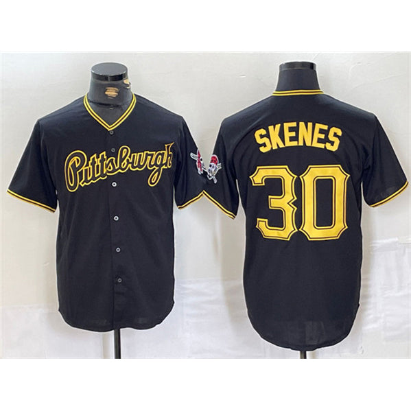 Pittsburgh Pirates #30 Paul Skenes Black Puhics Stitched Jersey