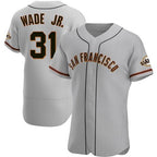 San Francisco Giants #31 LaMonte Wade Jr Grey Puhics 2021 Road Player Jersey
