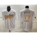 Los Angeles Dodgers #17 Shohei Ohtani White Puhics 2022 All Star Stitched Cool Base Jersey