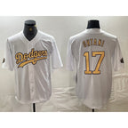 Los Angeles Dodgers #17 Shohei Ohtani White Puhics 2022 All Star Stitched Cool Base Jersey