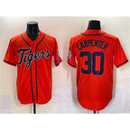 Detroit Tigers #30 Kerry Carpenter Orange Puhics With Patch Cool Base Stitched Jersey