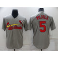 St. Louis Cardinals #5 Albert Pujols Grey Puhics Stitched Cool Base Jersey