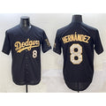 Los Angeles Dodgers #8 Enrique Hernandez Black Gold Puhics Limited Stitched Jersey