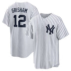 New York Yankees #12 Trent Grisham Puhics White Home Replica Jersey