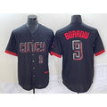 Cincinnati Reds #9 Joe Burrow Number Black Puhics 2023 City Connect Cool Base Stitched Jersey
