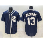 San Diego Padres #13 Manny Machado Navy Puhics Cool Base Stitched Jersey