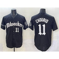 Milwaukee Brewers #11 Jackson Chourio Black Puhics 'Gothic 414 Shadows Edition' Vapor Premier Limited Stitched Jersey