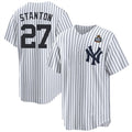 New York Yankees #27 Giancarlo Stanton White Puhics 2024 World Series With Name Cool Base Stitched Jersey