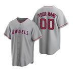 Custom Los Angeles Angels Gray Puhics Stitched Cool Base Road Jersey