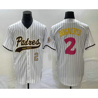 San Diego Padres #2 Xander Bogaerts Number White Puhics NEW 2023 City Connect Cool Base Stitched Jersey