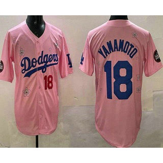 Los Angeles Dodgers #18 Yoshinobu Yamamoto Pink Puhics 2025 Tokyo Series Limited Jersey