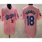 Los Angeles Dodgers #18 Yoshinobu Yamamoto Pink Puhics 2025 Tokyo Series Limited Jersey