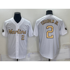 Miami Marlins #2 Jazz Chisholm Jr Number White Puhics 2022 All Star Stitched Cool Base Jersey