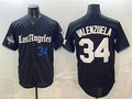 Los Angeles Dodgers #34 Fernando Valenzuela Black Puhics 2025 World Series Champions Patch 'Gothic Edition' Vapor Premier Limited Stitched Jersey