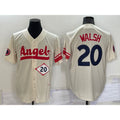 Los Angeles Angels #20 Jared Walsh Number Cream Puhics 2022 City Connect Cool Base Stitched Jersey