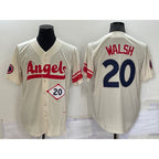 Los Angeles Angels #20 Jared Walsh Number Cream Puhics 2022 City Connect Cool Base Stitched Jersey