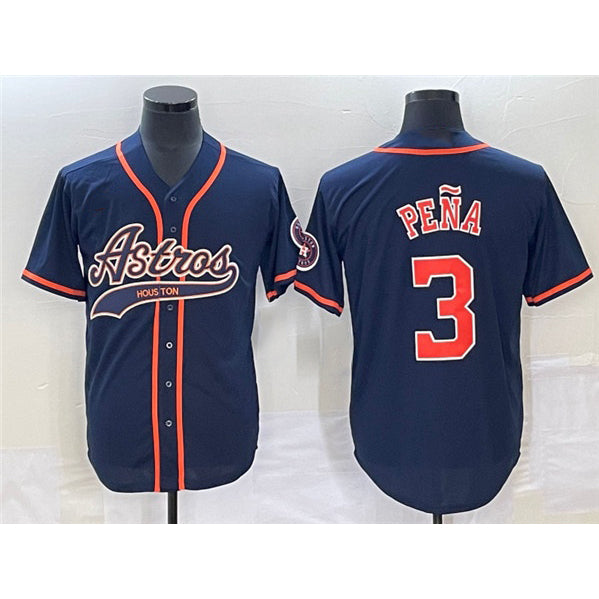 Houston Astros #3 Jeremy Pena Navy Puhics Cool Base Stitched Jersey
