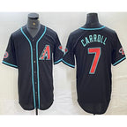 Arizona Diamondbacks #7 Corbin Carroll Black Puhics 2024 Stitched Cool Base Jersey