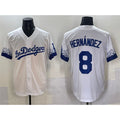 Los Angeles Dodgers #8 Enrique Hern¨¢ndez White Puhics City Connect Cool Base Stitched Jersey