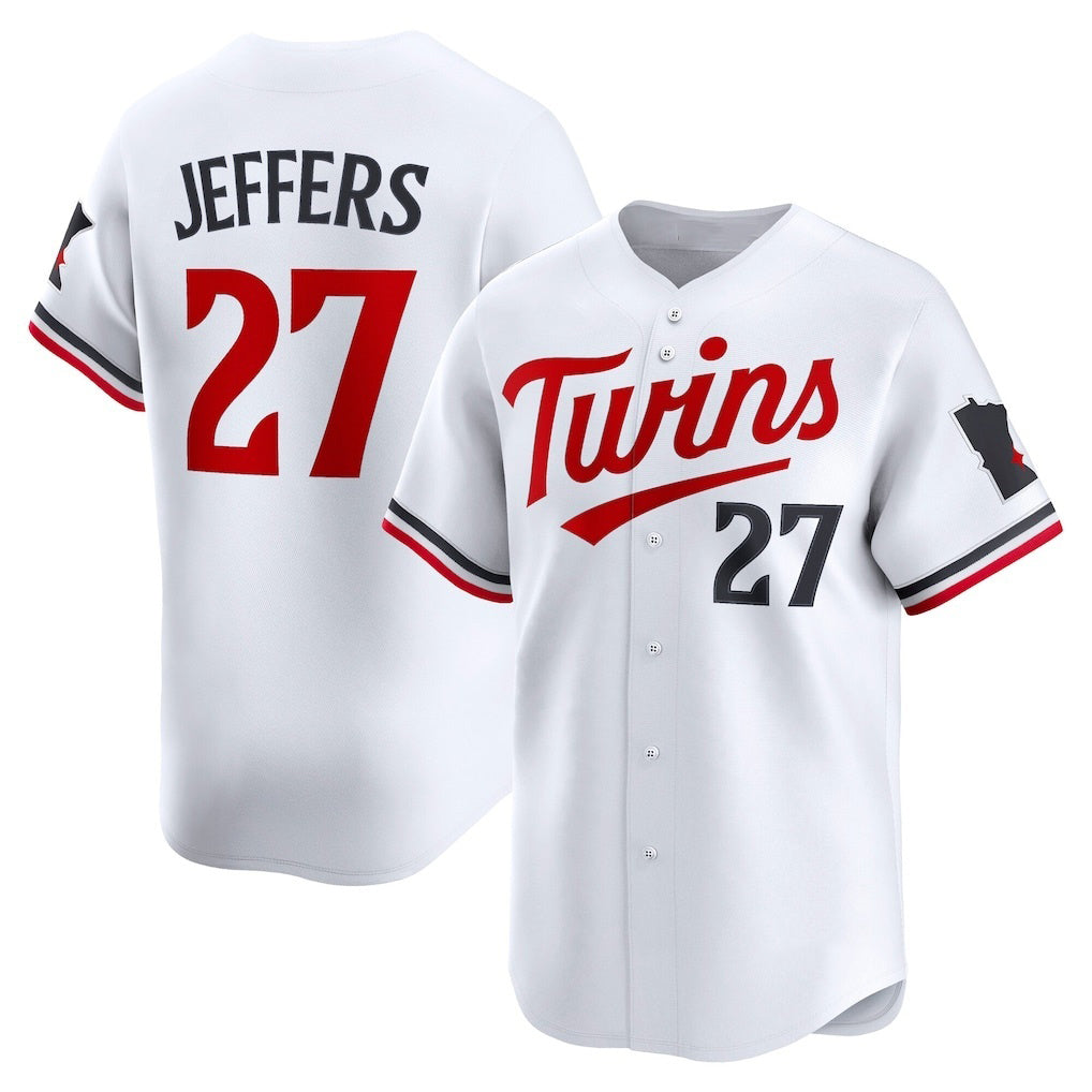 Minnesota Twins #27 Ryan Jeffers White Puhics Home Limited Player Jersey
