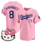 Los Angeles Dodgers #8 Enrique Hernandez Pink Puhics 2025 Hello Kitty Vapor Limited Stitched Jersey