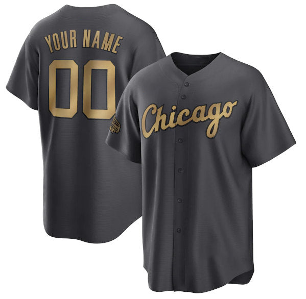 Custom Chicago White Sox Active Player Charcoal Puhics 2022 All-Star Cool Base Stitched Jersey