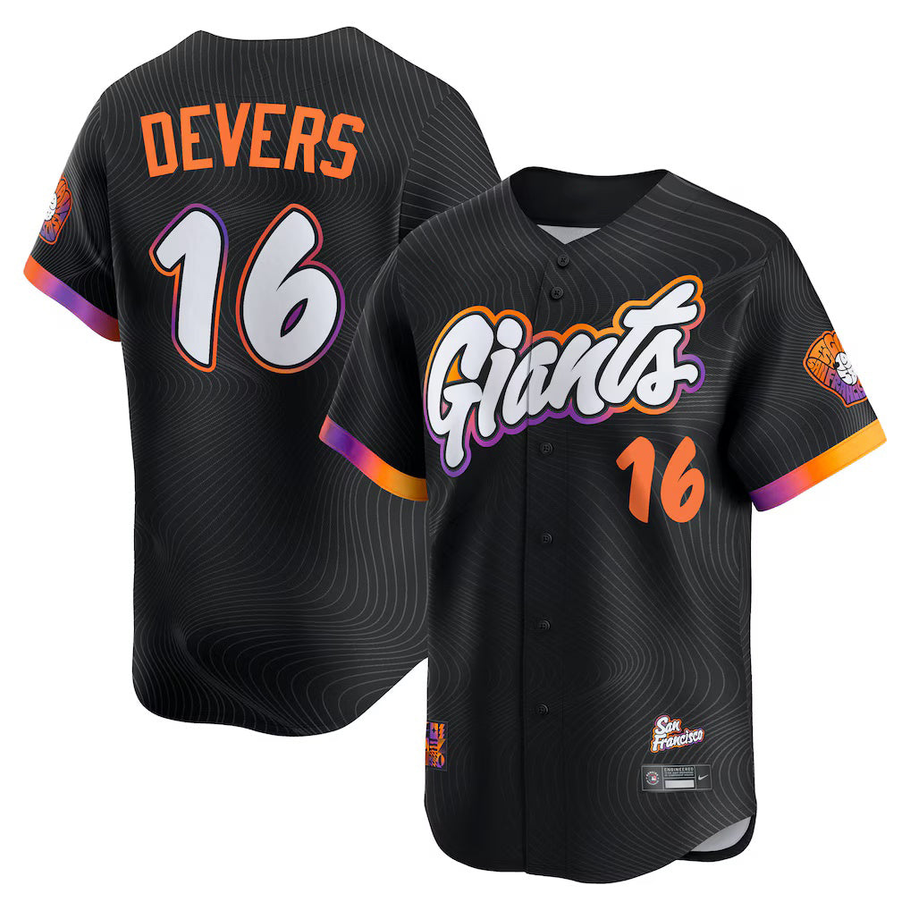 San Francisco Giants #16 Rafael Devers Black Puhics 2025 City Connect Limited Player Jersey