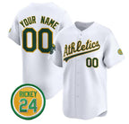 Custom Oakland Athletics Active Player White Puhics Rickey Henderson Patch Vapor Premier Limited Stitched Jersey