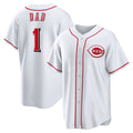 Cincinnati Reds #1 Dad White Puhics Home Replica Jersey