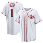 Cincinnati Reds #1 Dad White Puhics Home Replica Jersey