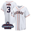 Houston Astros #3 Jeremy Pena White Puhics 2022 World Series Champions Cool Base Stitched Jersey
