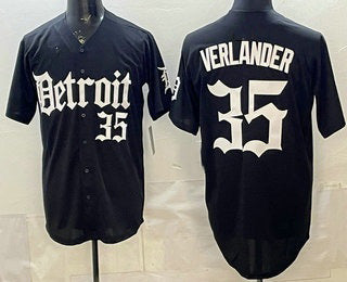 Detroit Tigers #35 Justin Verlander Black Puhics Limited Cool Base Stitched Jersey