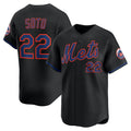 New York Mets #22 Juan Soto Black Puhics Alternate Limited Player Jersey