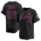 New York Mets #22 Juan Soto Black Puhics Alternate Limited Player Jersey