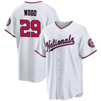 Washington Nationals #29 James Wood White Puhics 2024 Home Limited Stitched Jersey