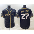 Houston Astros #27 Jose Altuve Black Puhics City Connect Cool Base Stitched Jersey