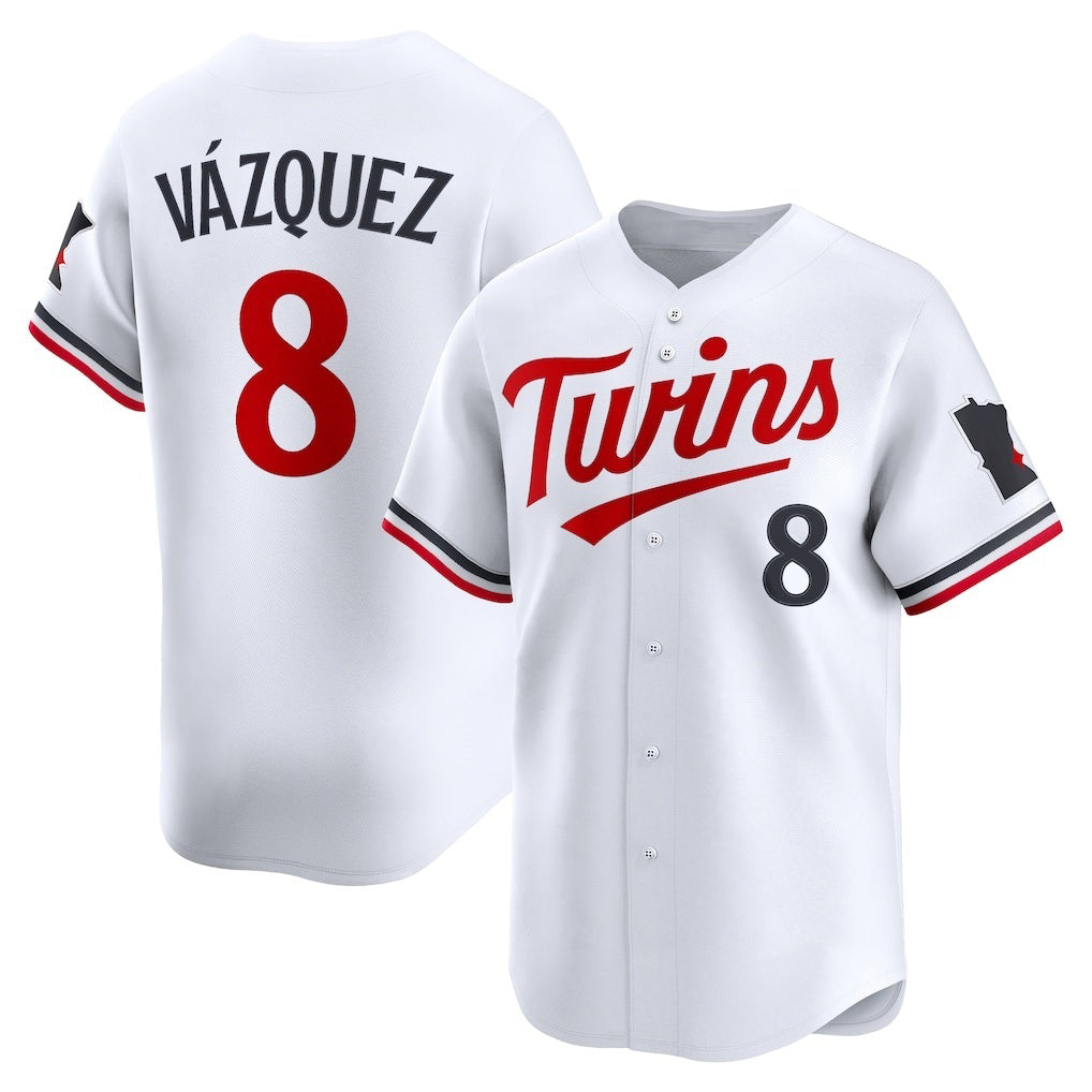 Minnesota Twins #8 Christian V¨¢zquez White Puhics Home Limited Jersey