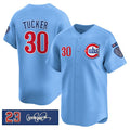 Chicago Cubs #30 Kyle Tucker Blue Puhics 'Ryne Sandberg Tribute' Vapor Limited V3 Stitched Jersey