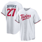 Minnesota Twins #27 Ryan Jeffers White Puhics Home Replica Player Jersey
