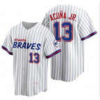 Atlanta Braves #13 Ronald Acu?a Jr. 2021 City Connect Stitched White Puhics Jersey