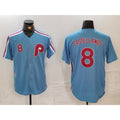 Philadelphia Phillies #8 Nick Castellanos Number Light Blue Puhics Cooperstown Cool Base Jersey